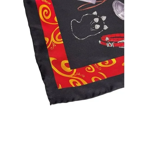 Brighton 100% silk scarf with fashion accessories print size 21” X 21” - Picture 4 of 12
